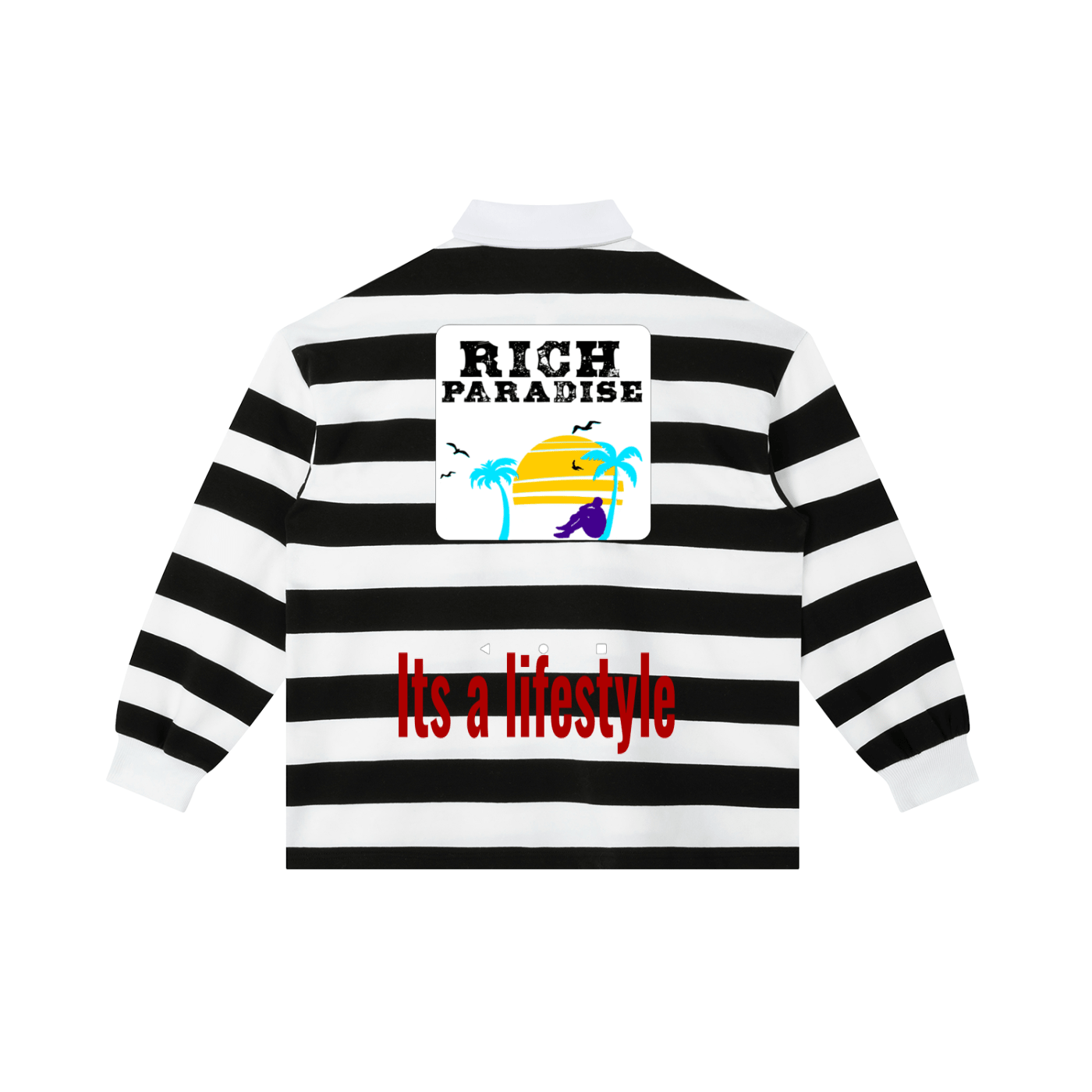 Rich Paradise Color Block Stripe Polo Shirt