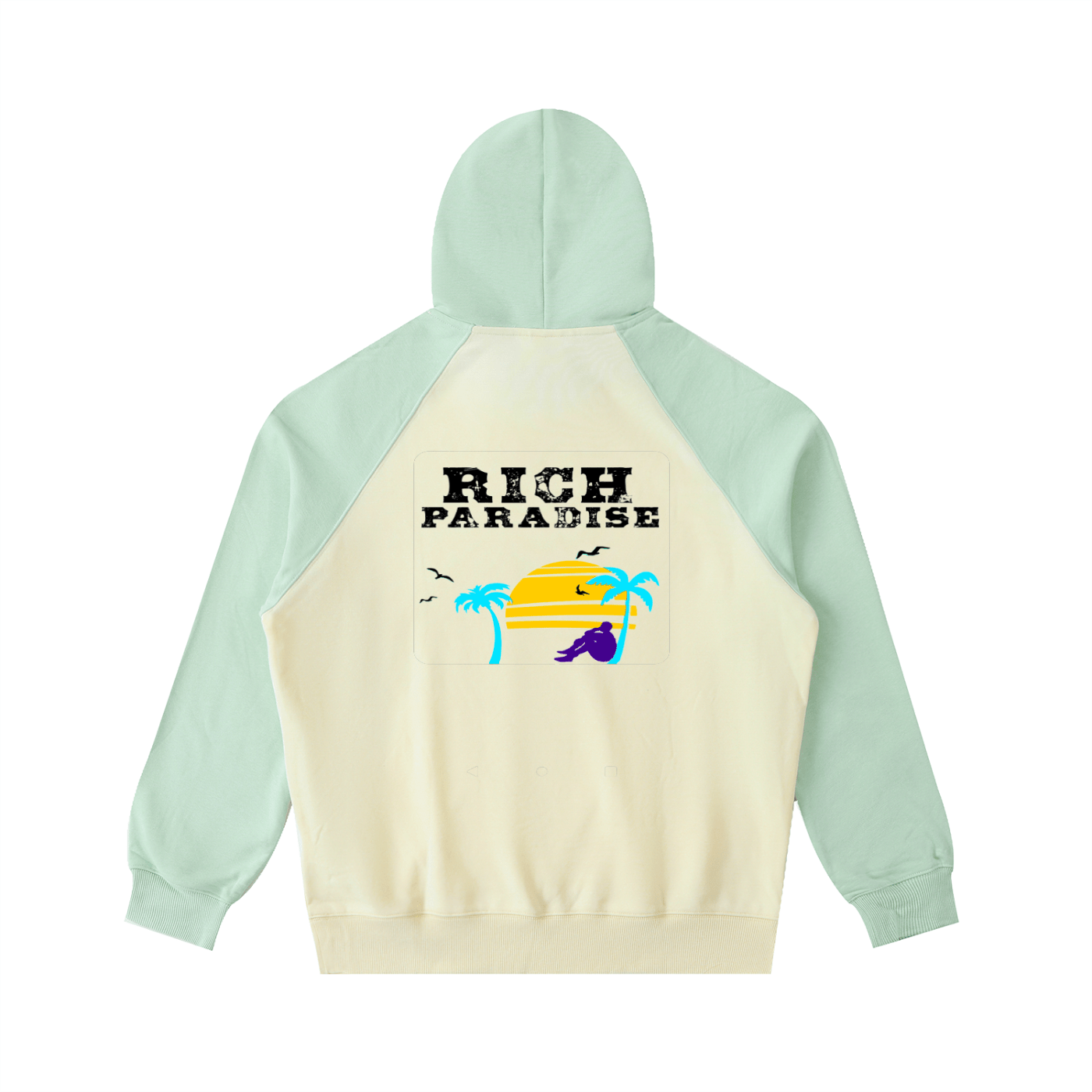 Color-Block Raglan Sleeve Hoodie