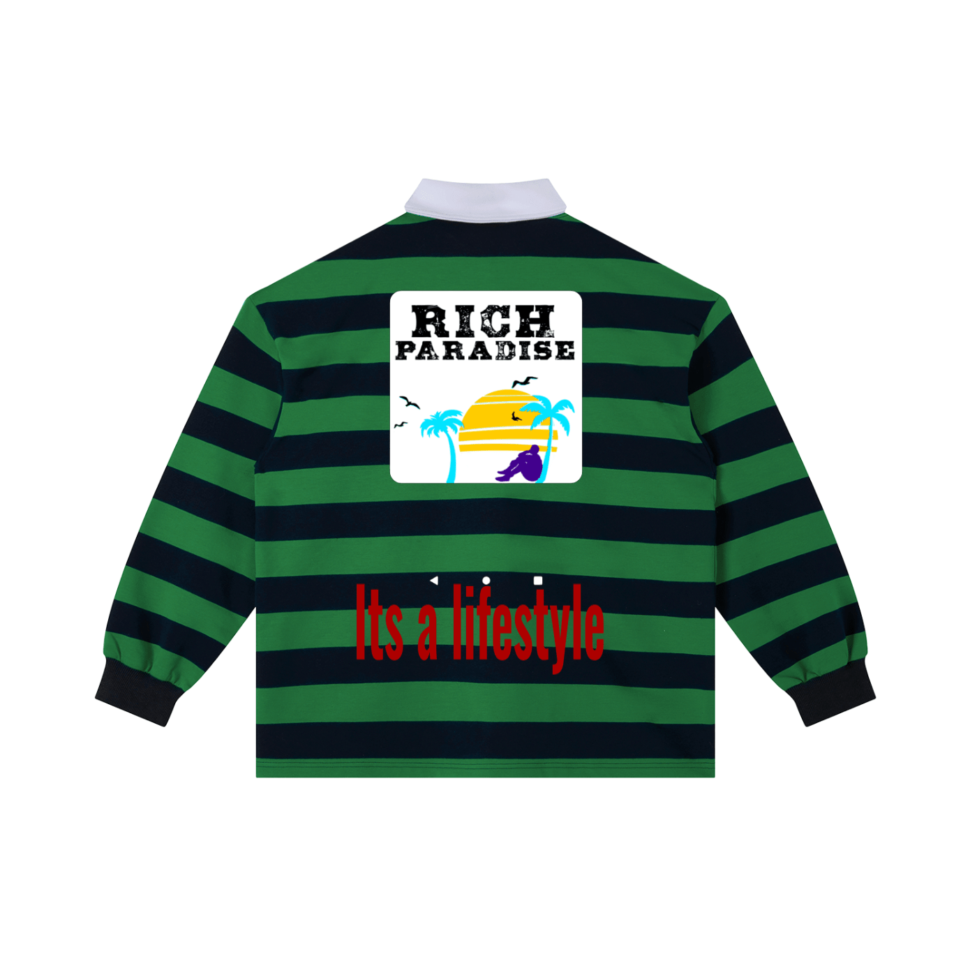 Rich Paradise Color Block Stripe Polo Shirt