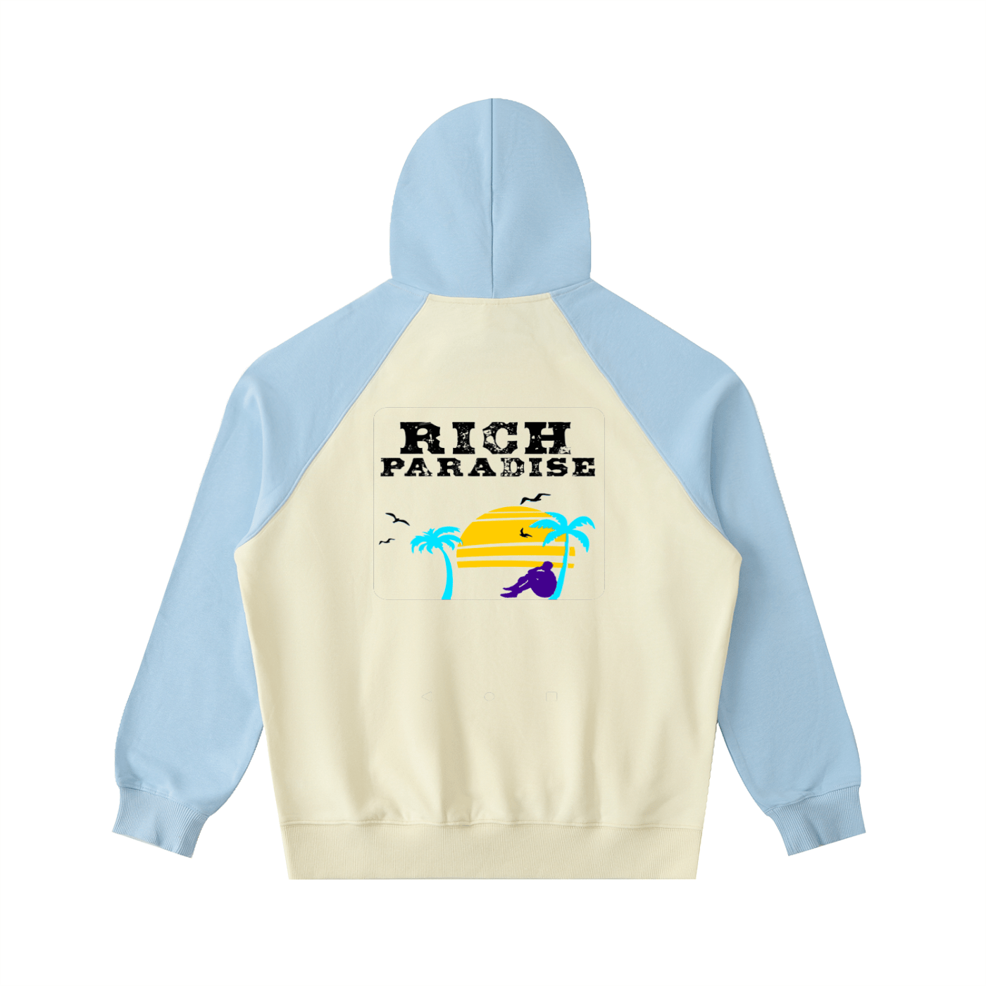 Color-Block Raglan Sleeve Hoodie