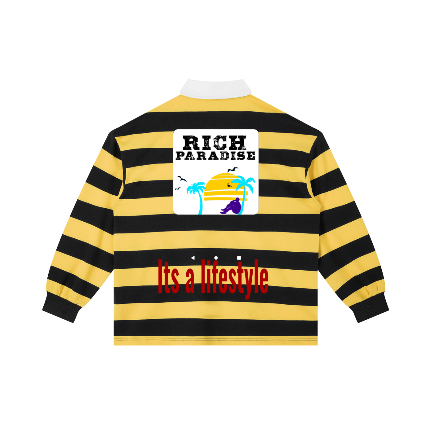 Rich Paradise Color Block Stripe Polo Shirt