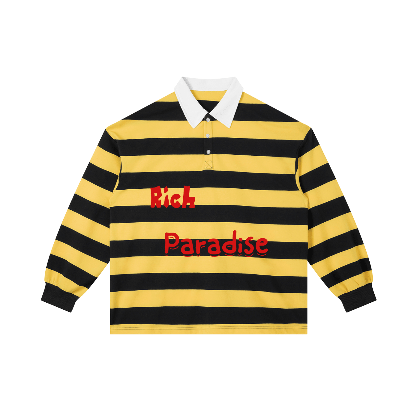 Rich Paradise Color Block Stripe Polo Shirt