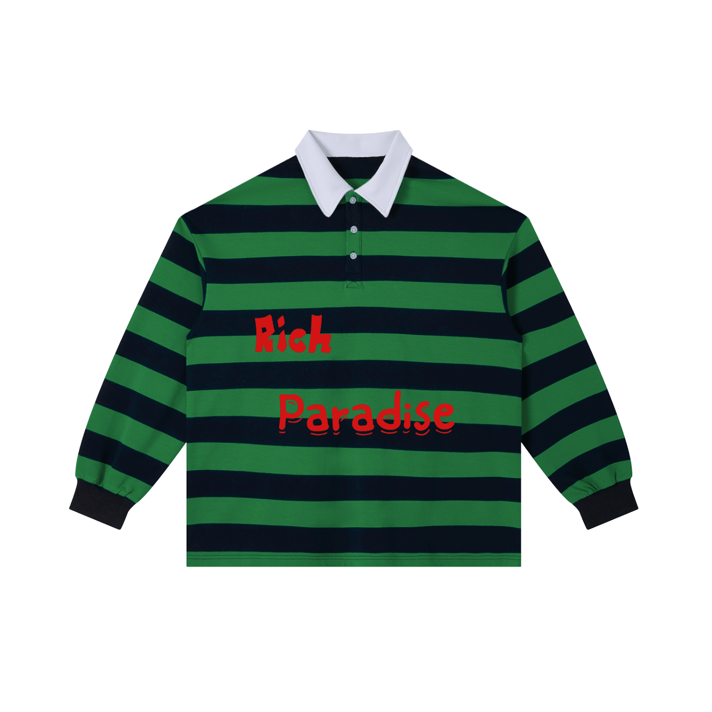 Rich Paradise Color Block Stripe Polo Shirt