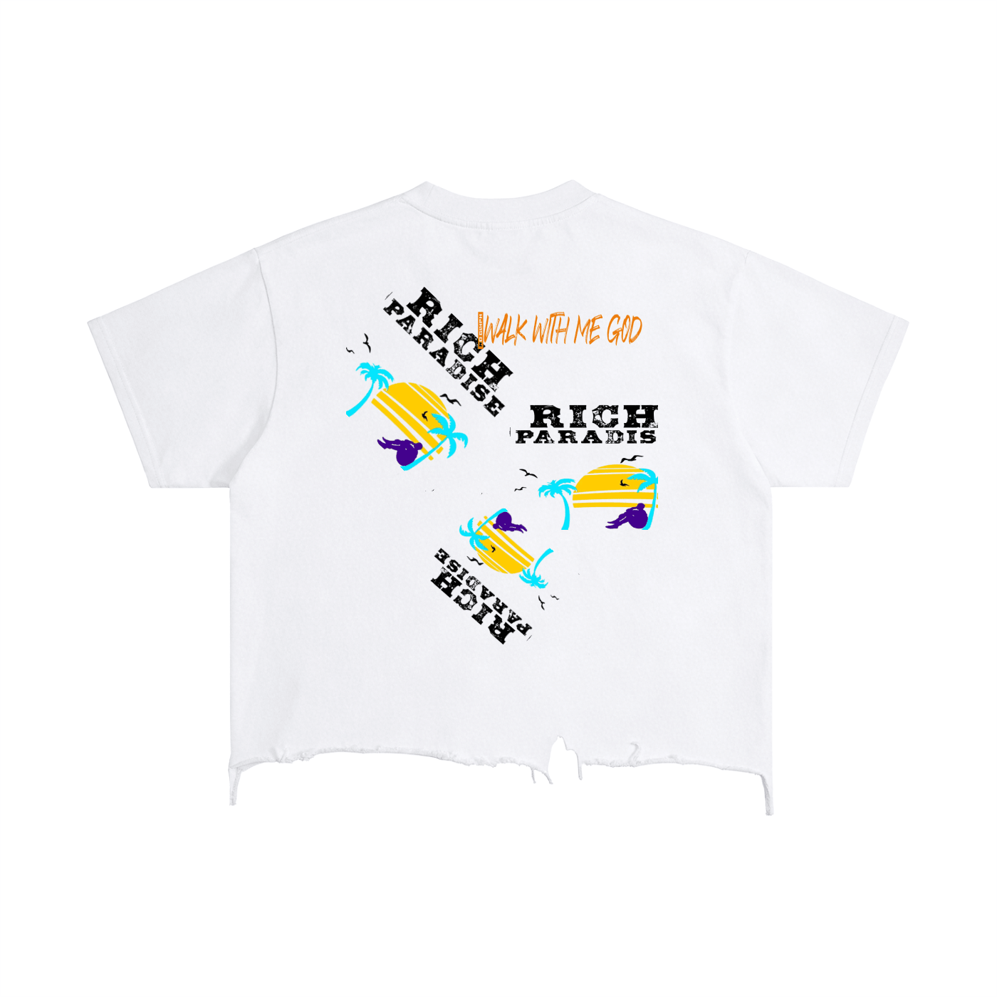 Rich Paradise Vintage Wash Boxy Distressed Hem T-Shirt