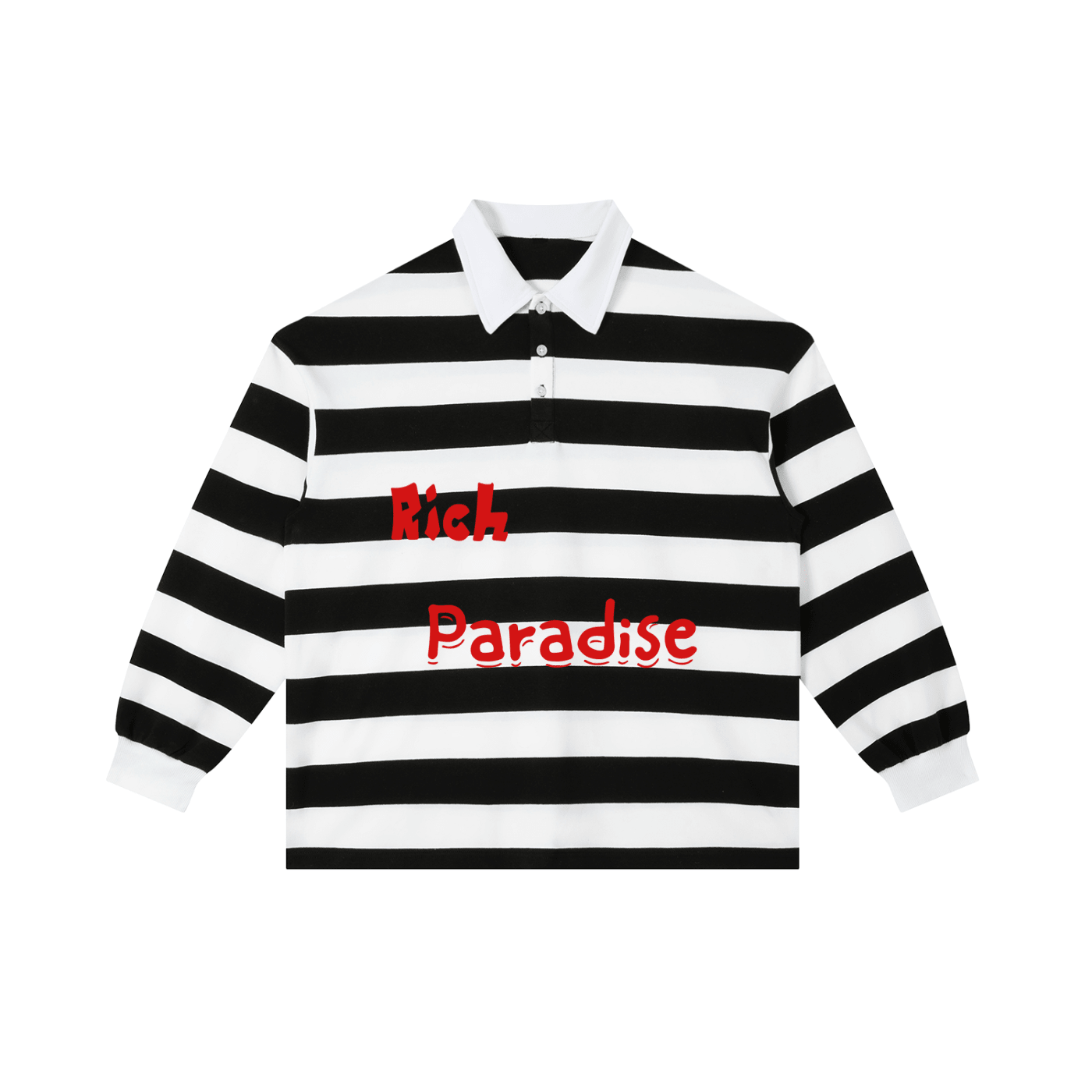 Rich Paradise Color Block Stripe Polo Shirt
