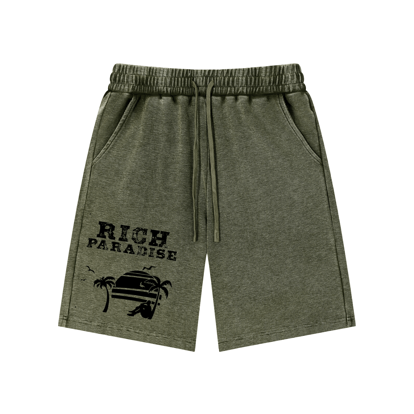 Mineral Wash Waffle Knit Shorts