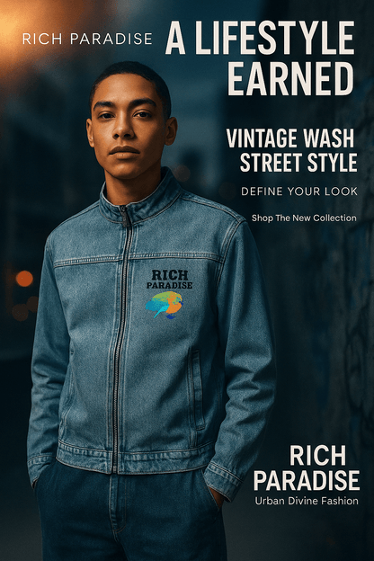 Vintage Wash Zip Denim Jacket