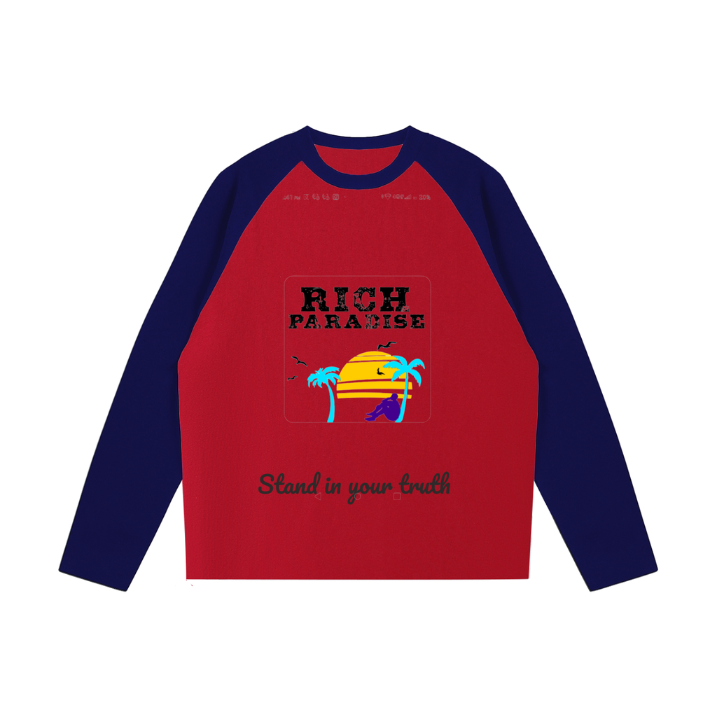 Color-Blocked Raglan Long-Sleeve T-Shirt