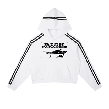 Contrast Side Stripe Cropped Hoodie