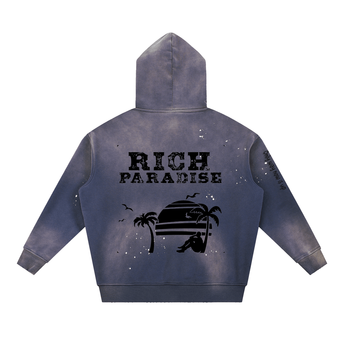 Vintage Washed Frayed Fleece Hoodie