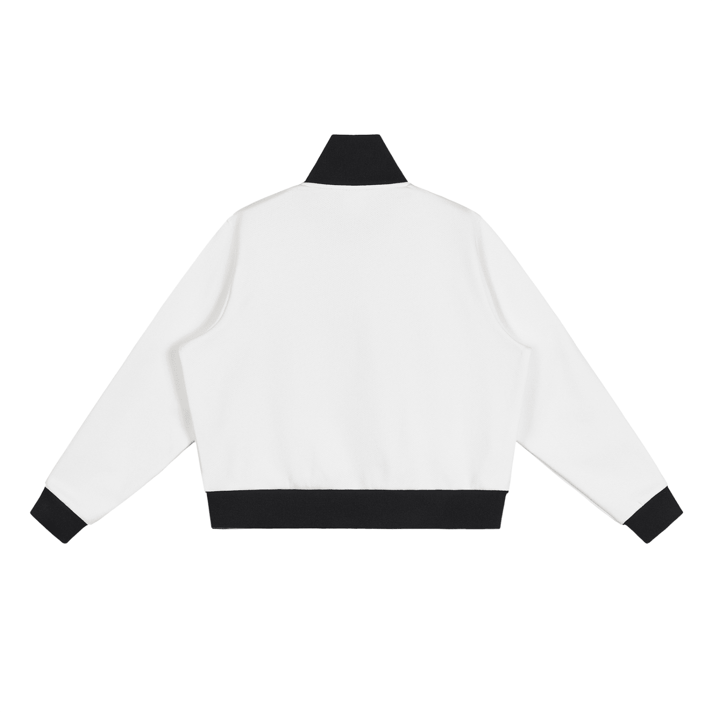 Contrast Side Stripe Fleece Cropped Track Jacket