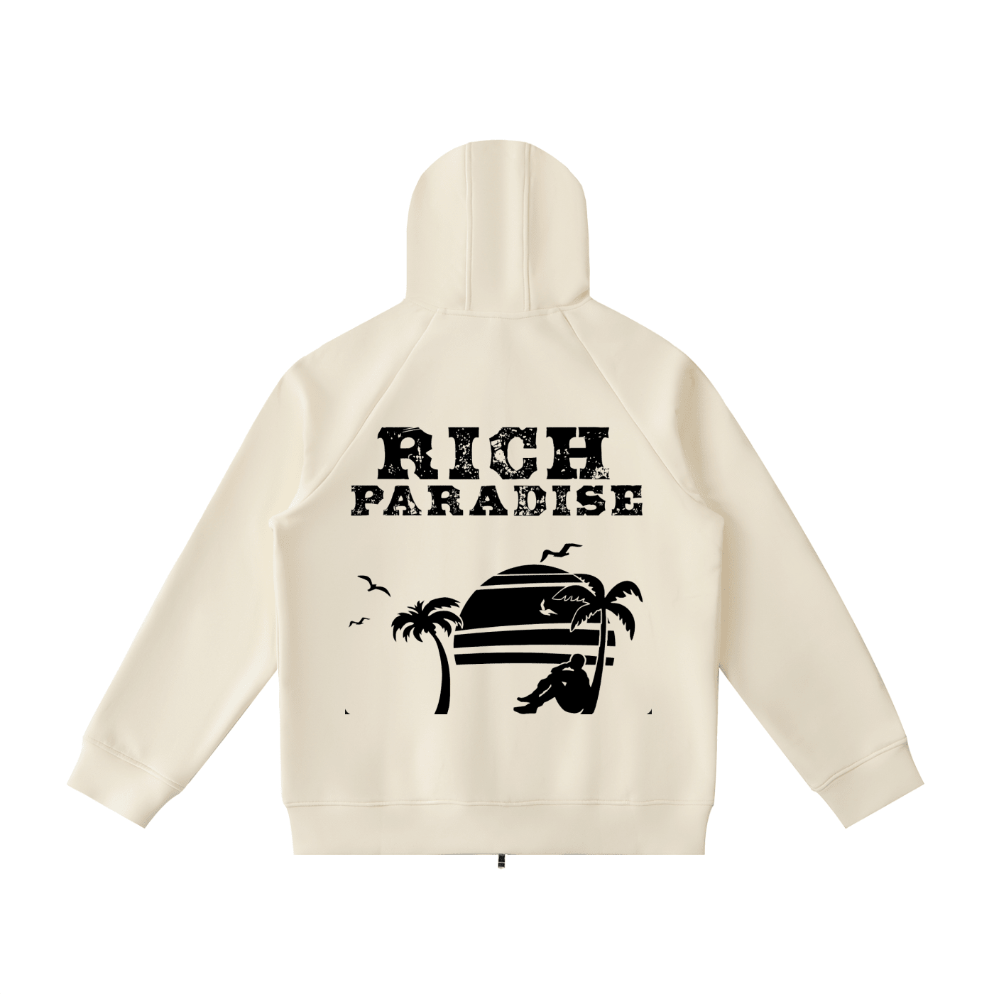 Heavyweight Raglan Sleeve Zip Hoodie