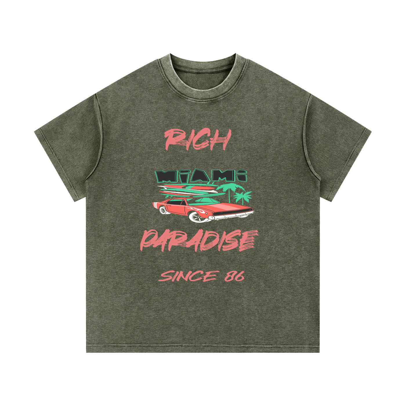 Mineral Wash Waffle Knit T-Shirt