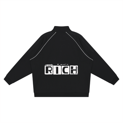 Reflection Striped Raglan Sleeve  Jacket