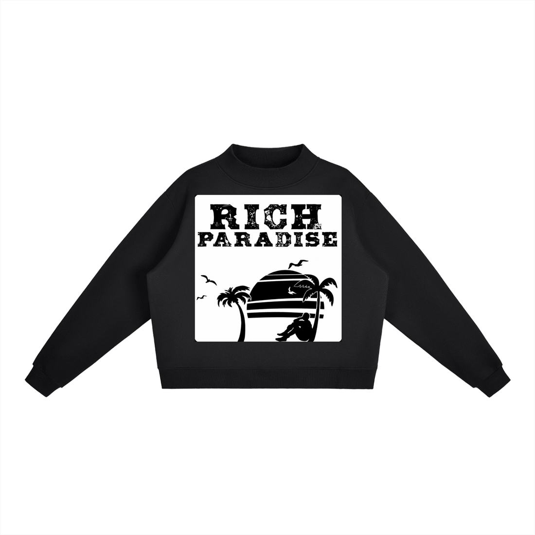 Essential Fleece Mock-Neck Crew Sweatshirt