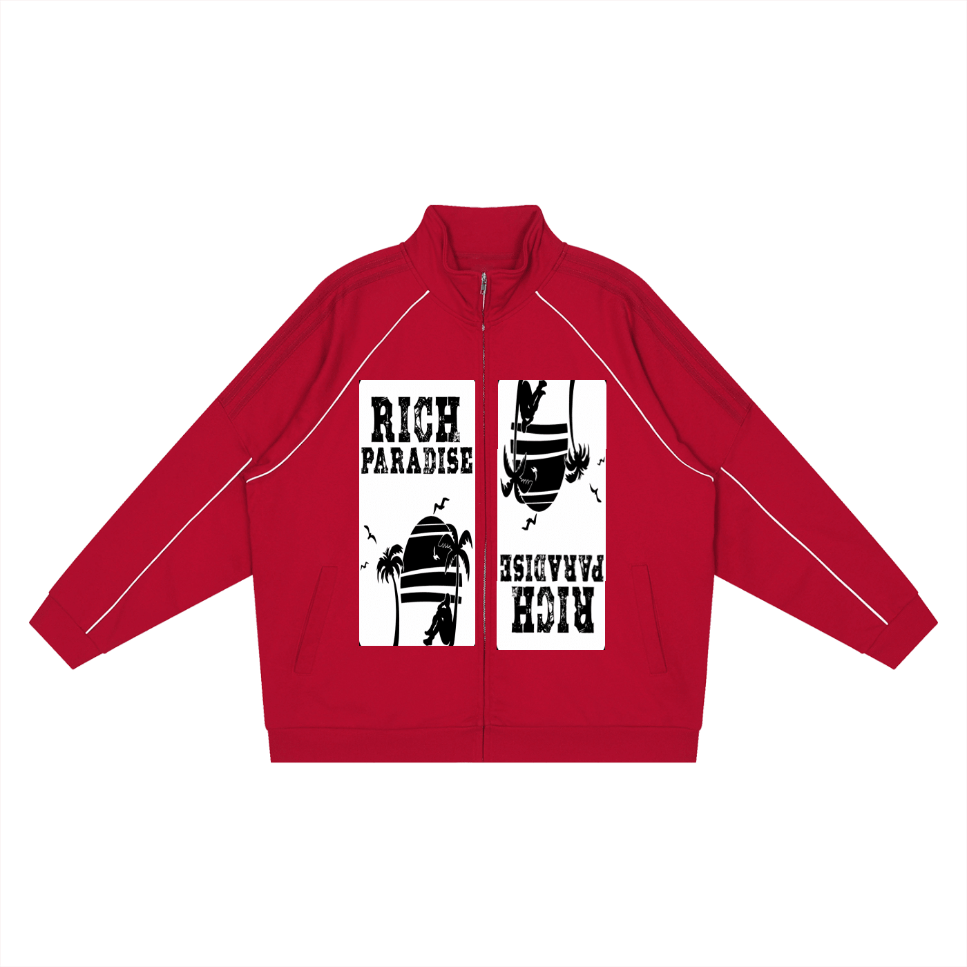 Reflection Striped Raglan Sleeve  Jacket