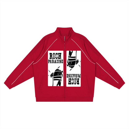 Reflection Striped Raglan Sleeve  Jacket