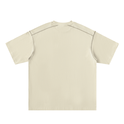 Oversized Contrast-Stitched Cotton Tee