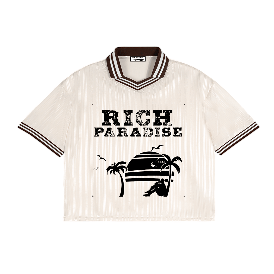 Contrast Stripes Polo Collar T-Shirt