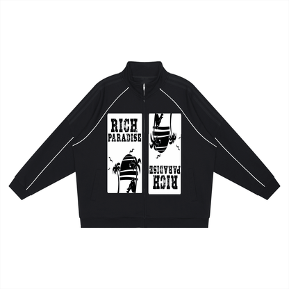 Reflection Striped Raglan Sleeve  Jacket