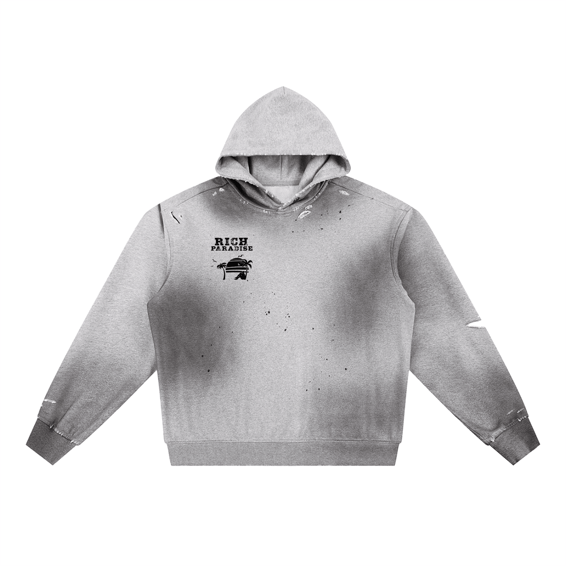 Sun Fade Frayed Fleece Hoodie