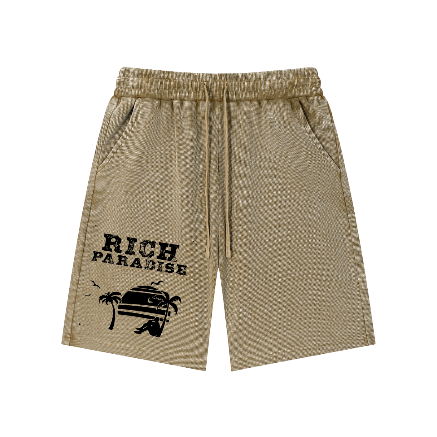 Mineral Wash Waffle Knit Shorts