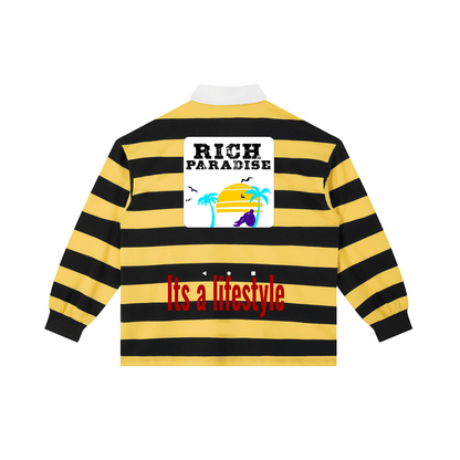 Rich Paradise Color Block Stripe Polo Shirt