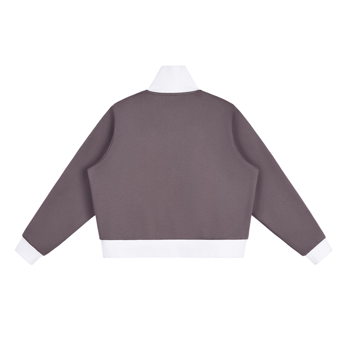 Contrast Side Stripe Fleece Cropped Track Jacket