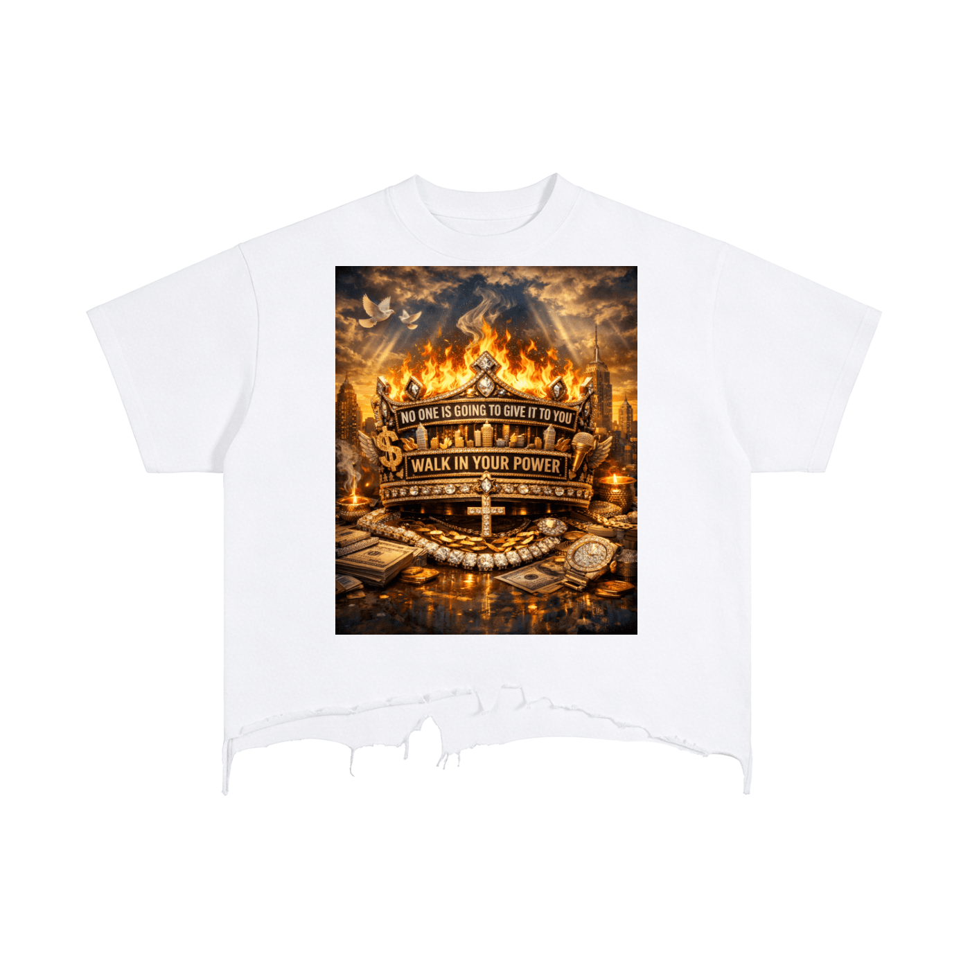 Rich Paradise Vintage Wash Boxy Distressed Hem T-Shirt