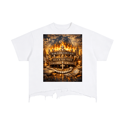 Rich Paradise Vintage Wash Boxy Distressed Hem T-Shirt