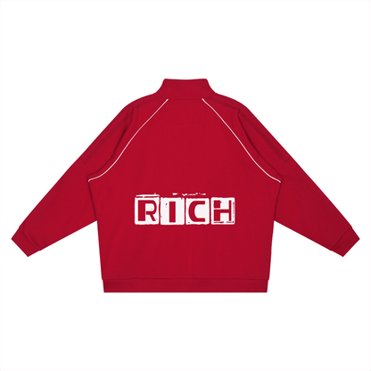 Reflection Striped Raglan Sleeve  Jacket