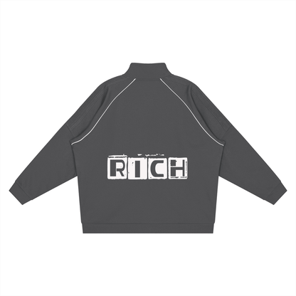 Reflection Striped Raglan Sleeve  Jacket