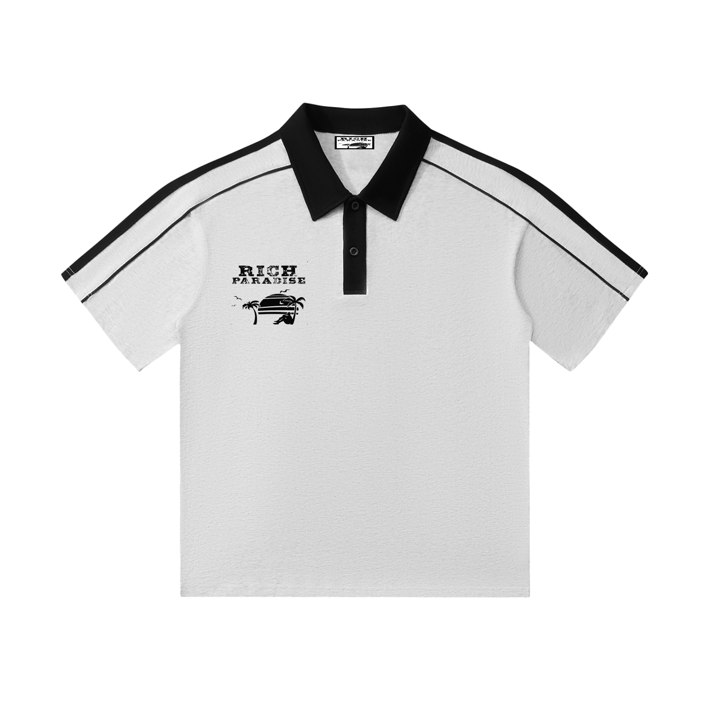 Contrast Collar Short-Sleeve Polo Shirt