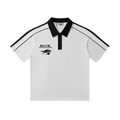 Contrast Collar Short-Sleeve Polo Shirt