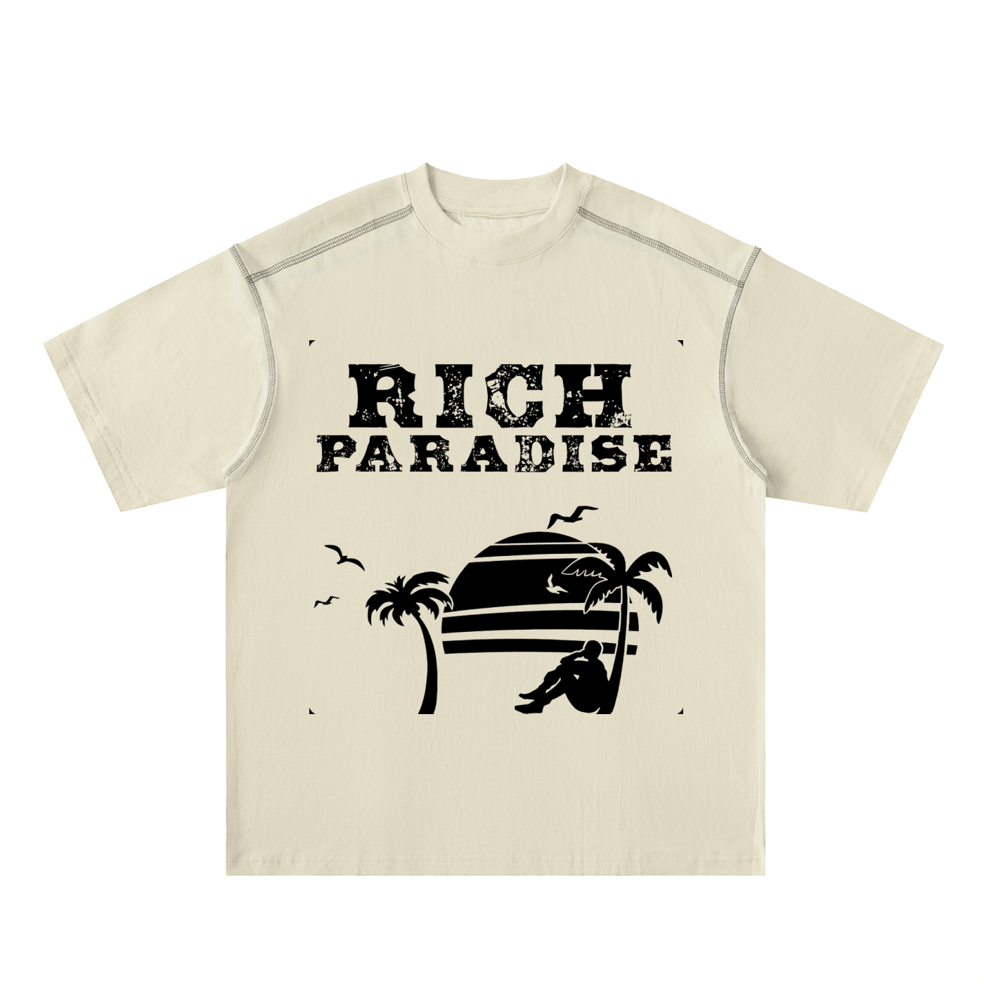 Oversized Contrast-Stitched Cotton Tee