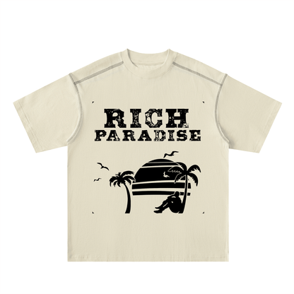 Oversized Contrast-Stitched Cotton Tee