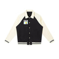 Contrast Raglan Sleeve Baseball Jacket