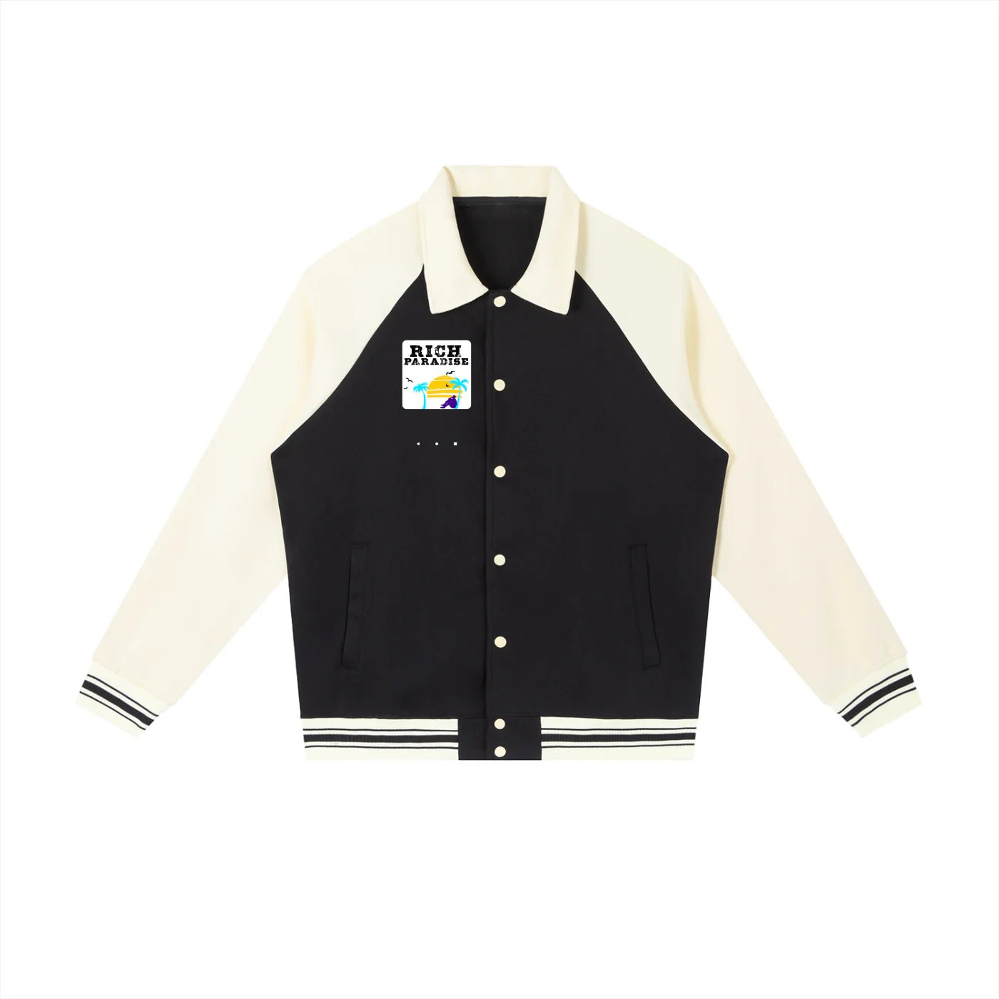 Contrast Raglan Sleeve Baseball Jacket