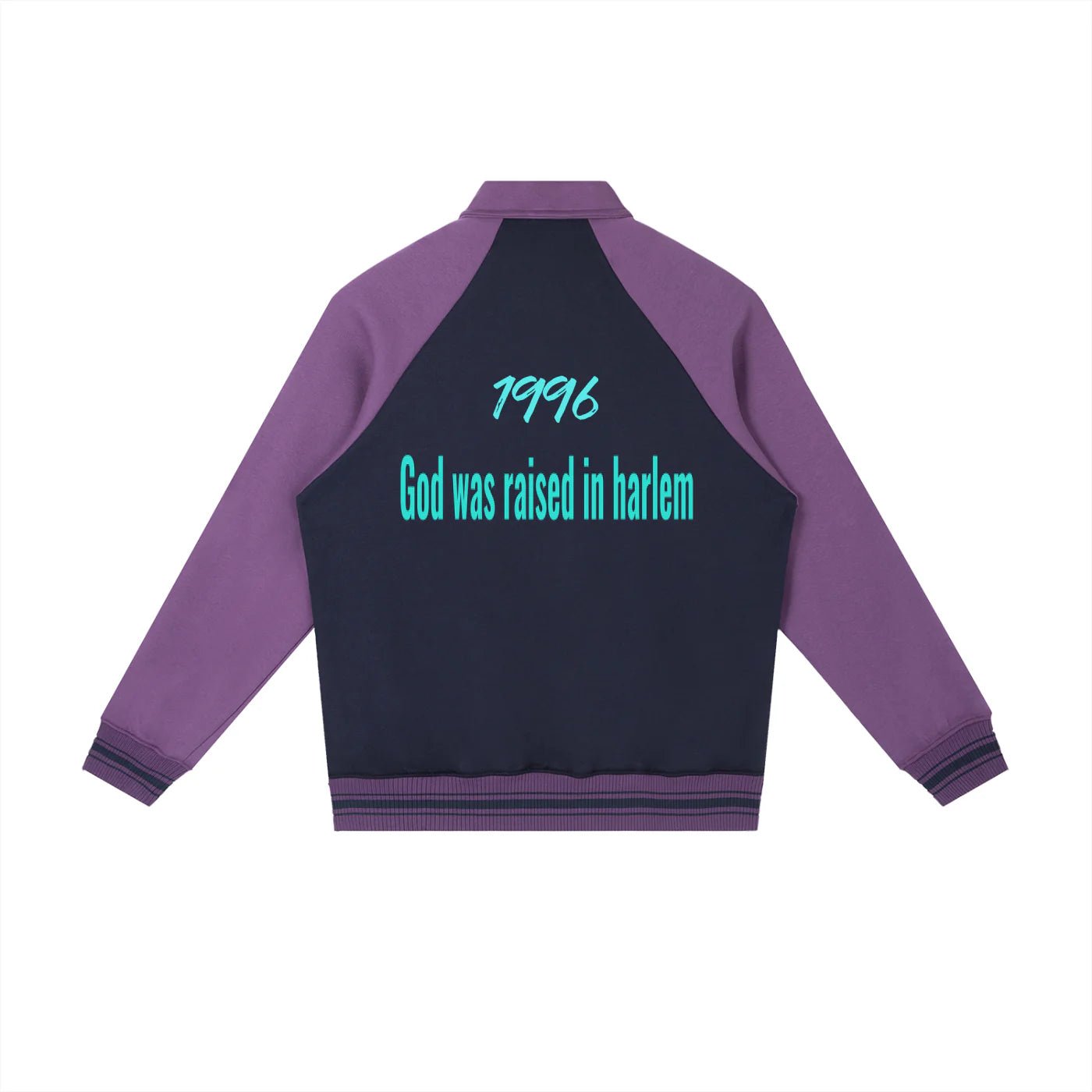 Contrast Raglan Sleeve Baseball Jacket