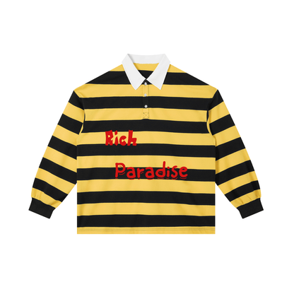 Rich Paradise Color Block Stripe Polo Shirt