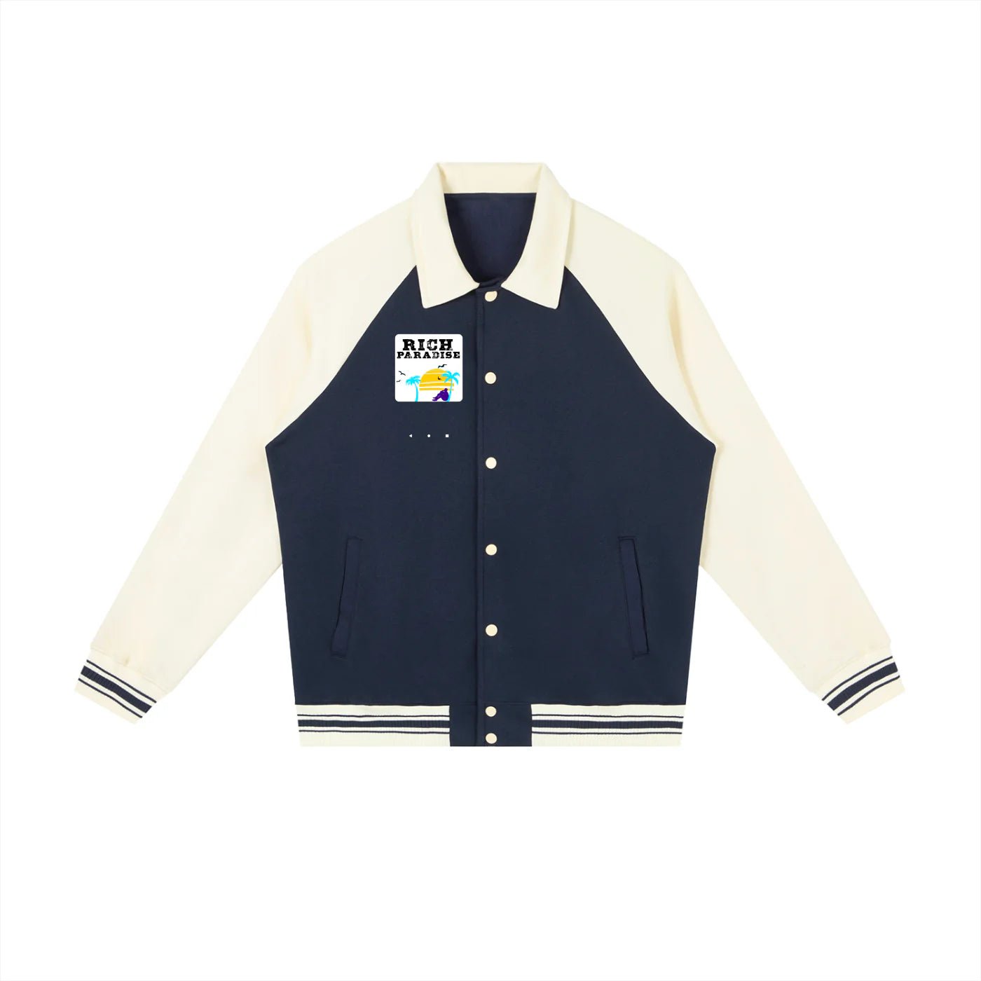 Contrast Raglan Sleeve Baseball Jacket