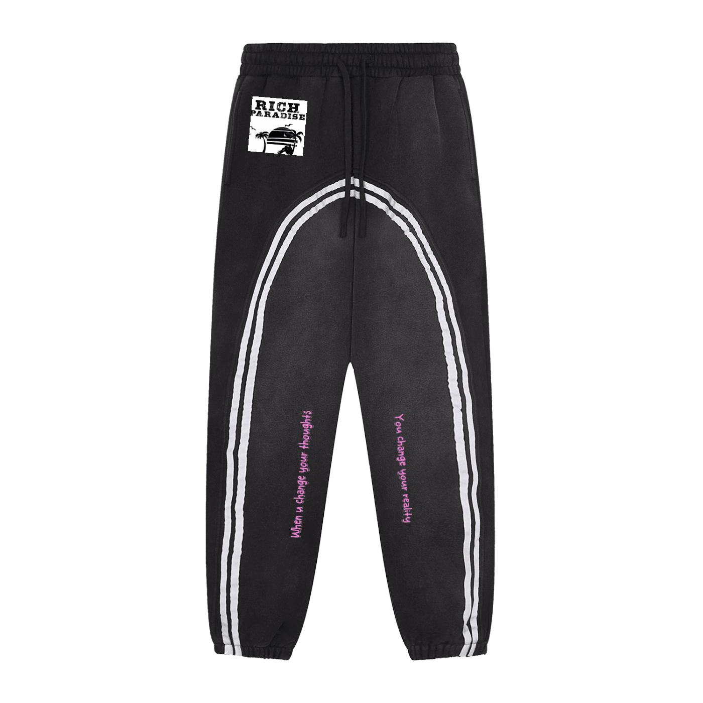 Sun Fade Contrast Tape Fleece Jogged Sweatpants