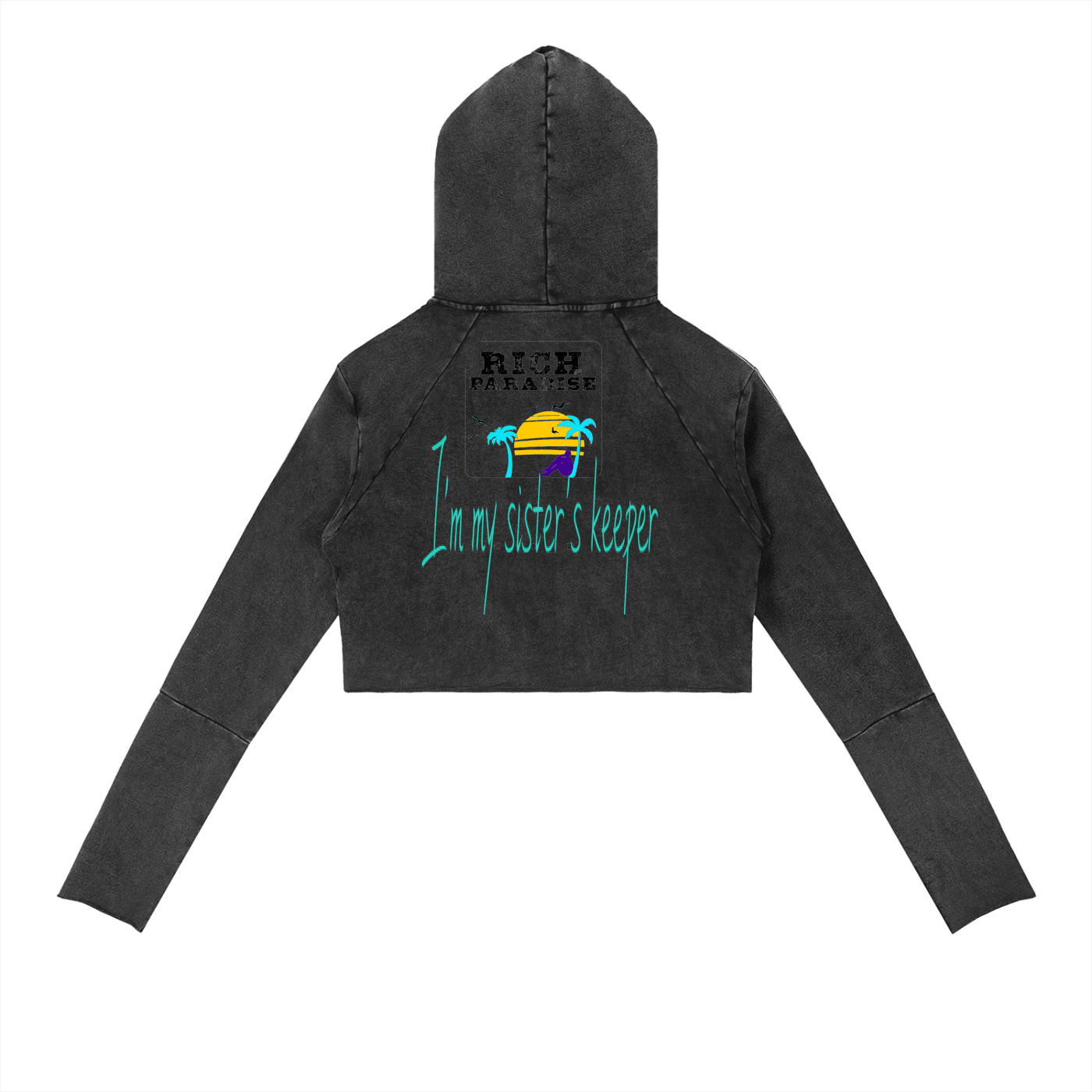 Vintage Washed Raw Edge Hoodie