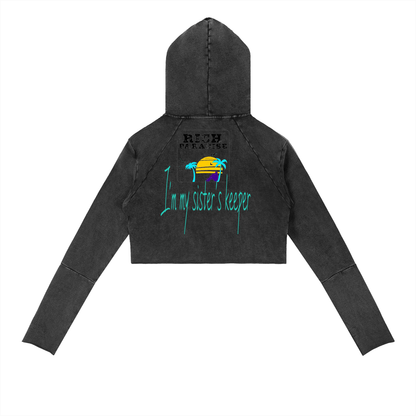 Vintage Washed Raw Edge Hoodie