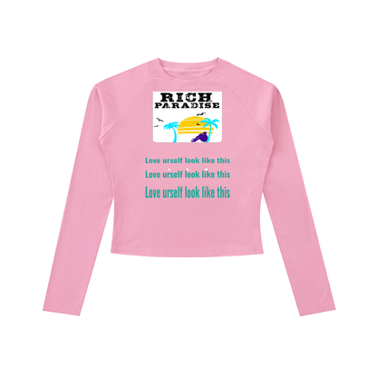 Rich Paradise Dyed Washed Raglan Long Sleeve Slim T-Shirt