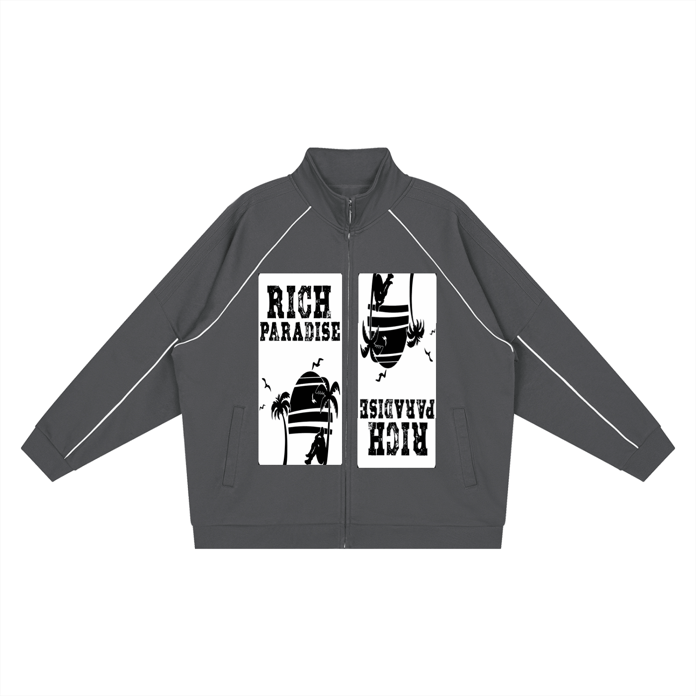 Reflection Striped Raglan Sleeve  Jacket