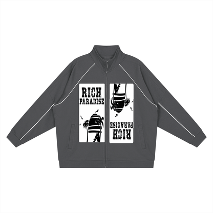 Reflection Striped Raglan Sleeve  Jacket