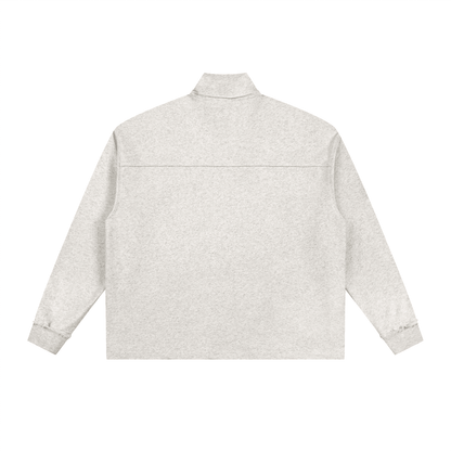 Half-Zip Rolled Edge Fleece Sweatshirt