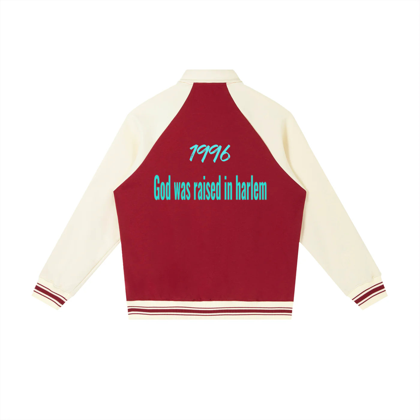 Contrast Raglan Sleeve Baseball Jacket