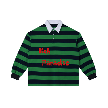 Rich Paradise Color Block Stripe Polo Shirt